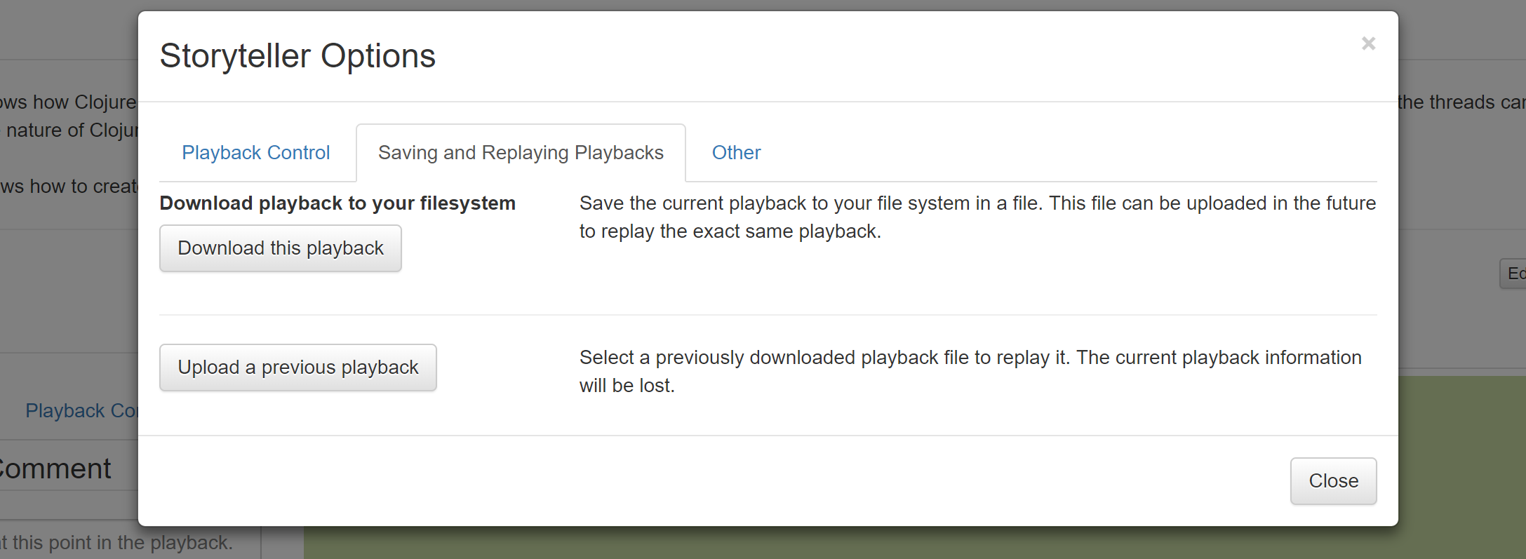 Download a playback data